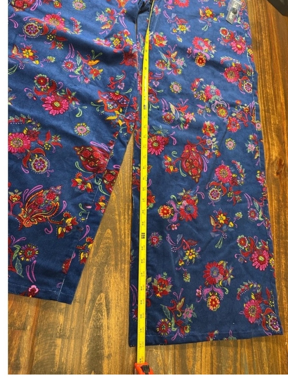 Modcloth Blue Floral Wide-Leg High-Rise Pants - Picture 6 of 6